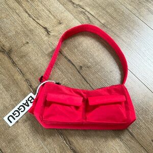 BAGGU Cargo Shoulder Bag in Candy Apple NWT